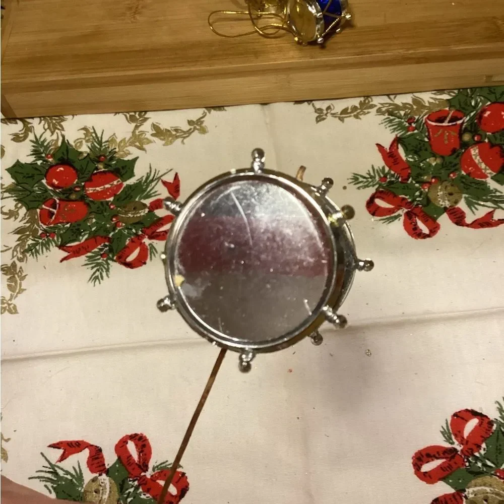 Christmas Glittery Drum Stick Pin & Ornaments Set 12 Pieces